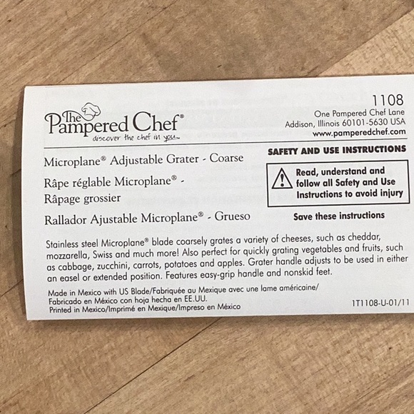The Pampered Chef microplane adjustable grater - Picture 4 of 4